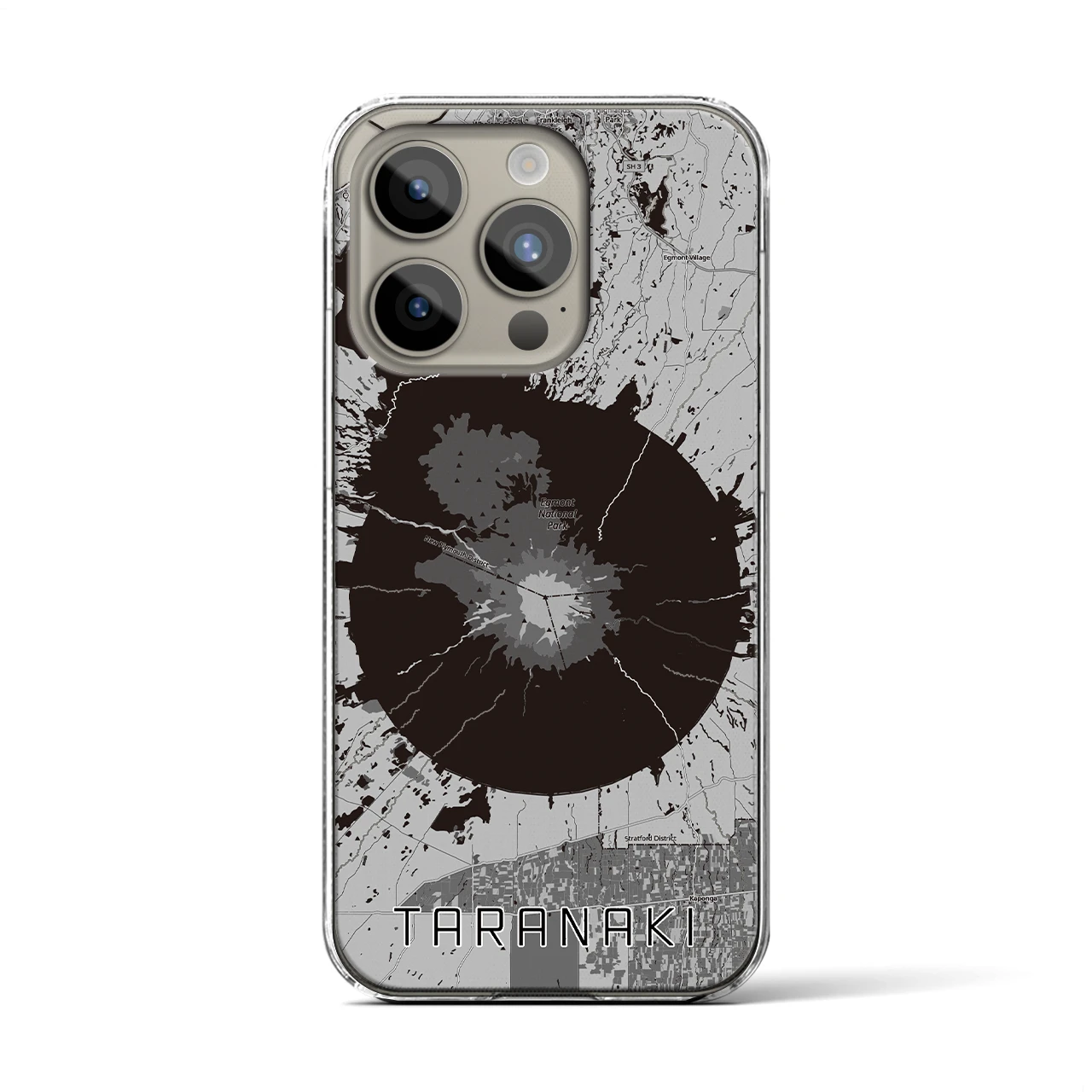 【タラナキ山（ニュージーランド）】地図柄iPhoneケース（クリアタイプ）