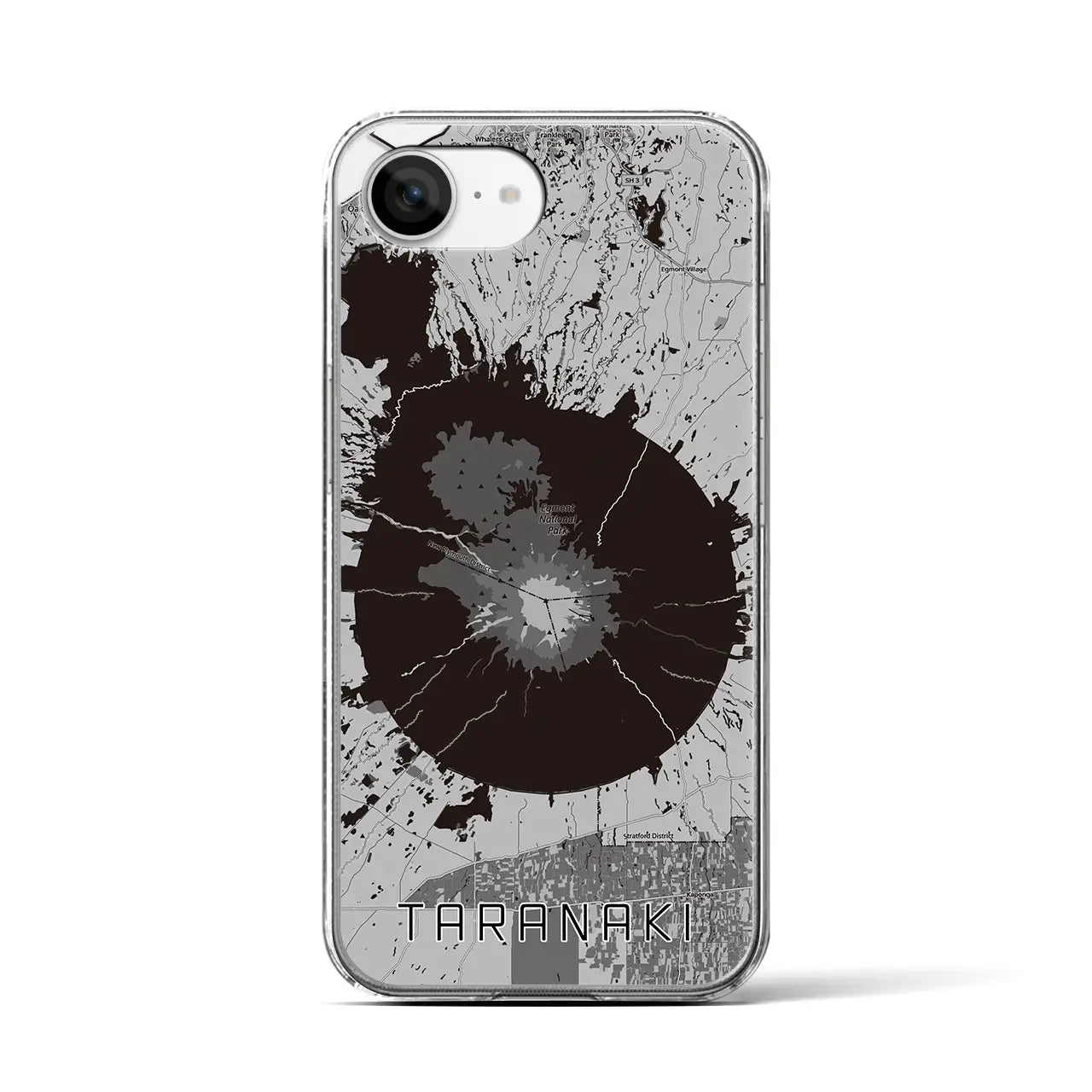 【タラナキ山（ニュージーランド）】地図柄iPhoneケース（クリアタイプ）