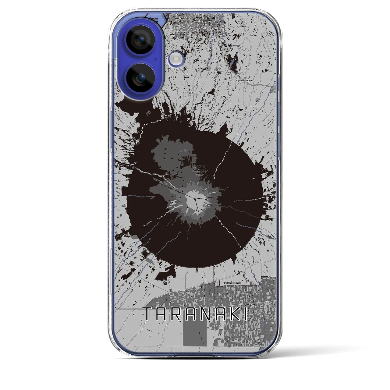【タラナキ山（ニュージーランド）】地図柄iPhoneケース（クリアタイプ）