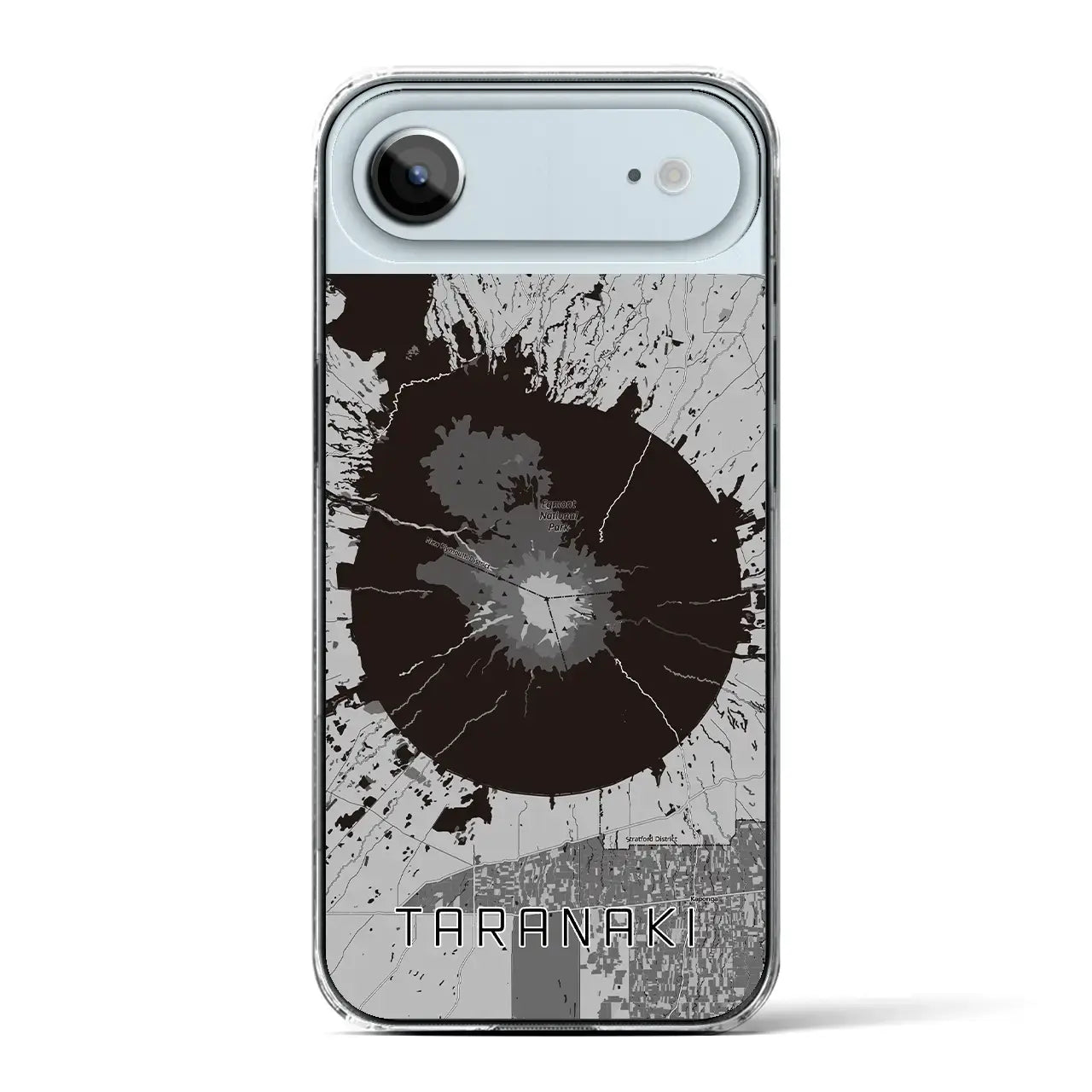 【タラナキ山（ニュージーランド）】地図柄iPhoneケース（クリアタイプ）