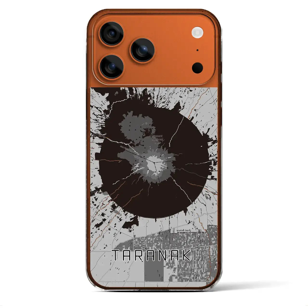 【タラナキ山（ニュージーランド）】地図柄iPhoneケース（クリアタイプ）
