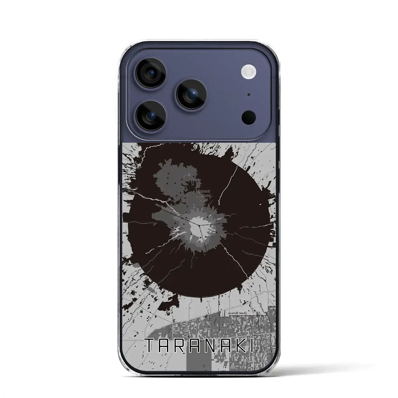 【タラナキ山（ニュージーランド）】地図柄iPhoneケース（クリアタイプ）