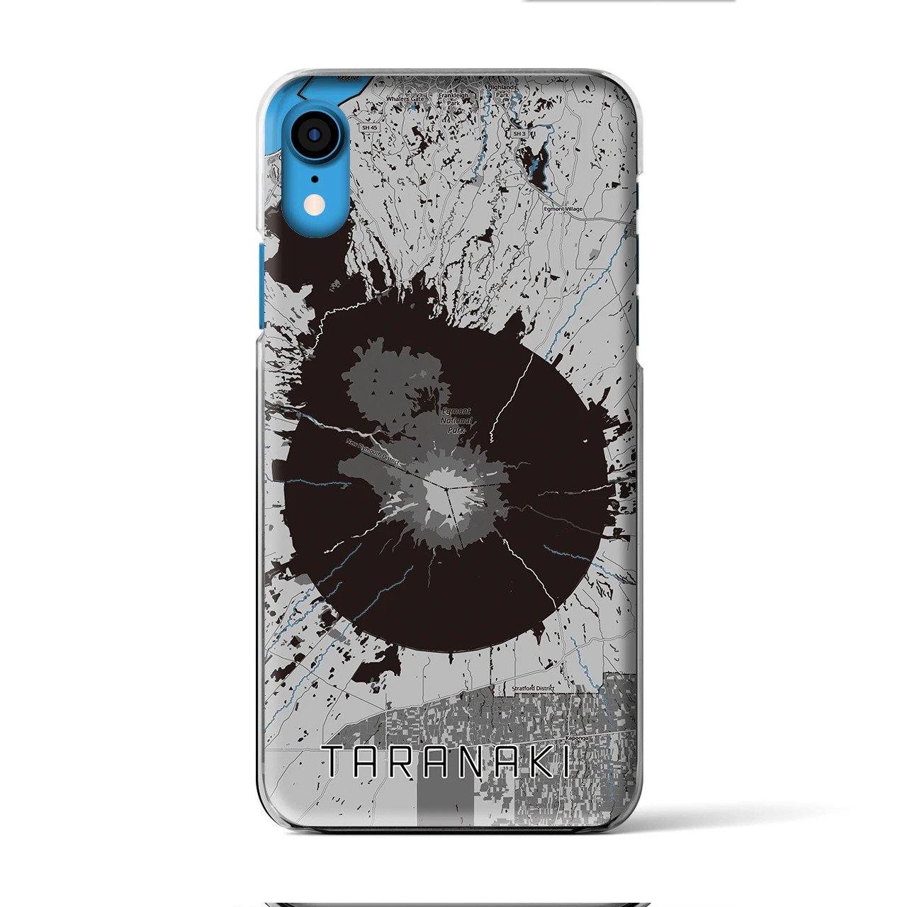 【タラナキ山（ニュージーランド）】地図柄iPhoneケース（クリアタイプ）