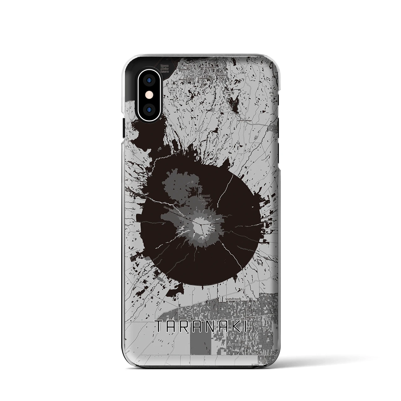【タラナキ山（ニュージーランド）】地図柄iPhoneケース（クリアタイプ）