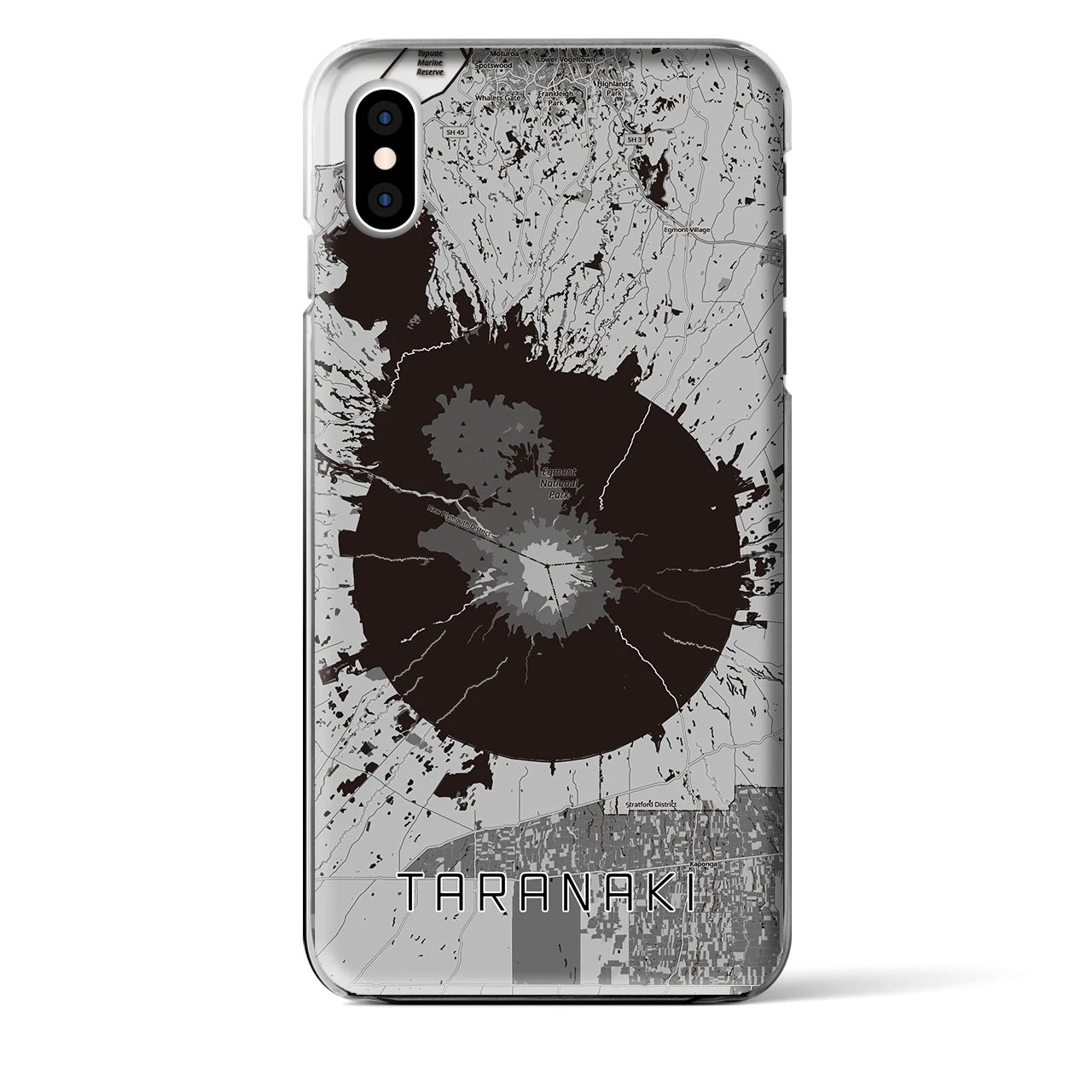 【タラナキ山（ニュージーランド）】地図柄iPhoneケース（クリアタイプ）