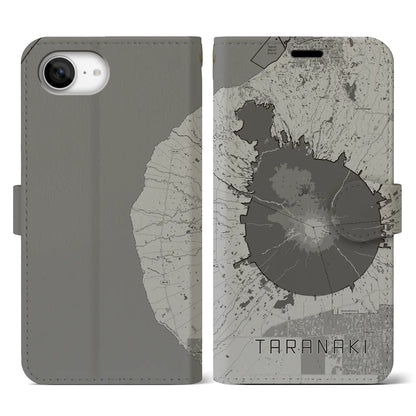 【タラナキ山（ニュージーランド）】地図柄iPhoneケース（手帳タイプ）