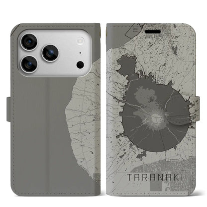 【タラナキ山（ニュージーランド）】地図柄iPhoneケース（手帳タイプ）