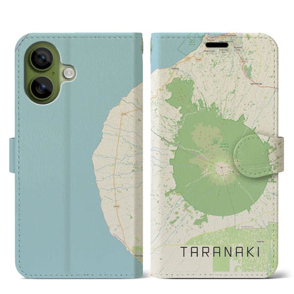 【タラナキ山（ニュージーランド）】地図柄iPhoneケース（手帳タイプ）