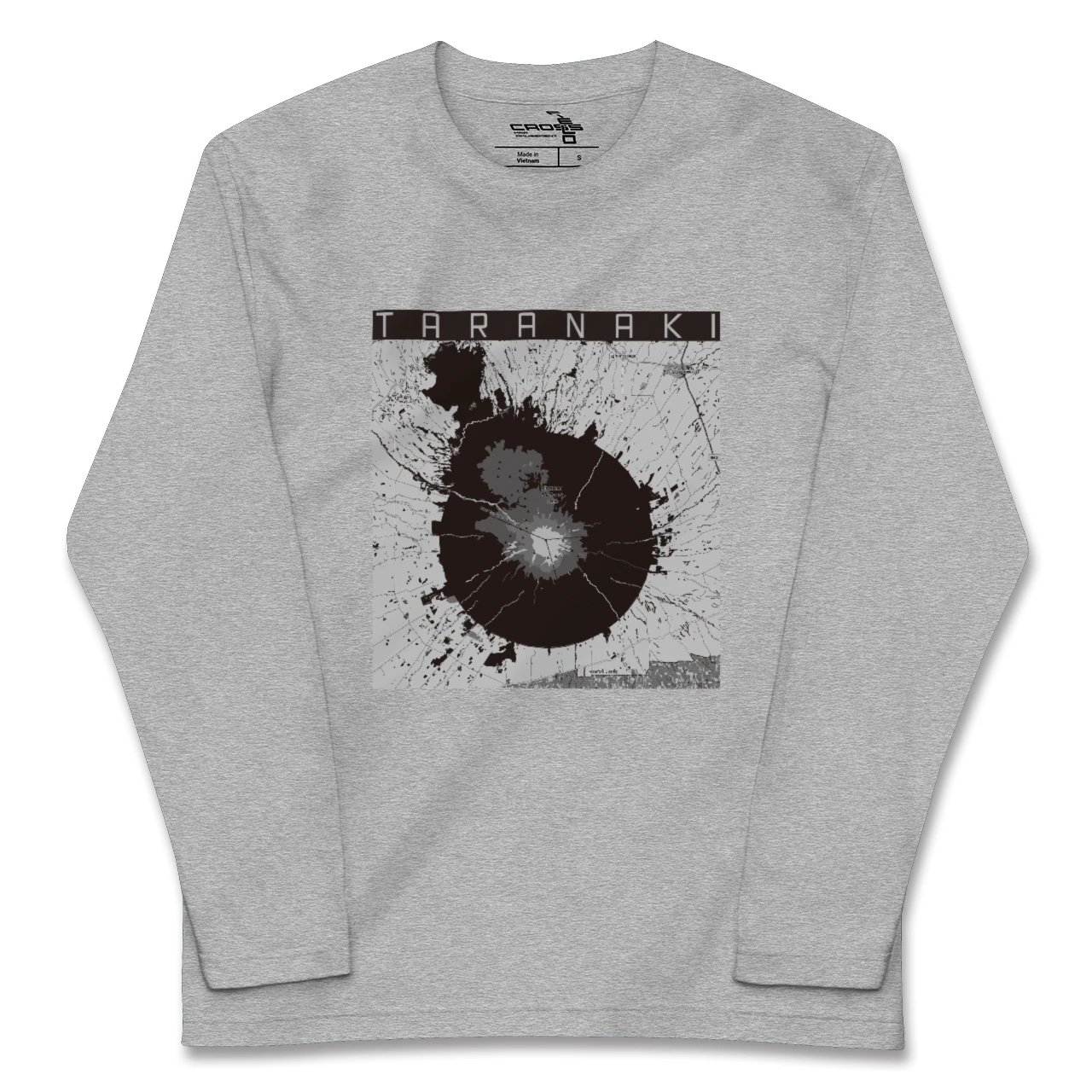 【タラナキ山（ニュージーランド）】地図柄ロングスリーブTシャツ