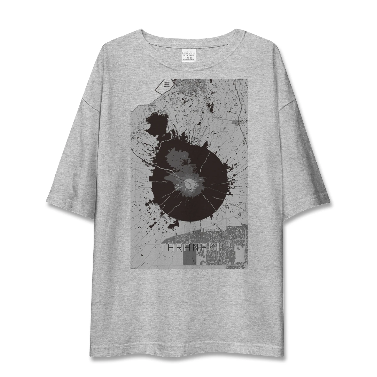 【タラナキ山（ニュージーランド）】地図柄ビッグシルエットTシャツ