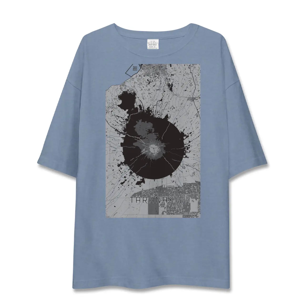 【タラナキ山（ニュージーランド）】地図柄ビッグシルエットTシャツ
