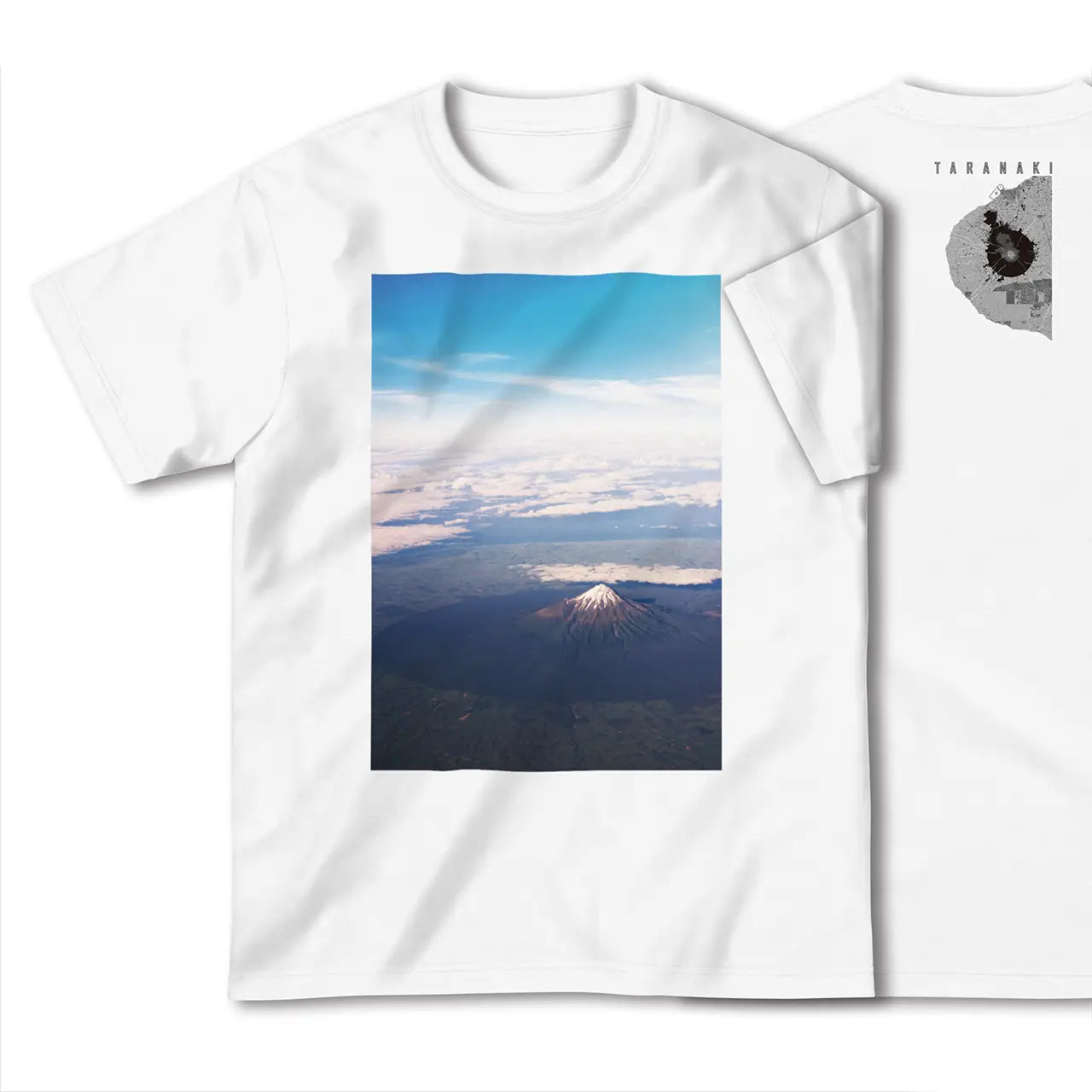 【タラナキ山（ニュージーランド）】Map World ハイクオリティTシャツ