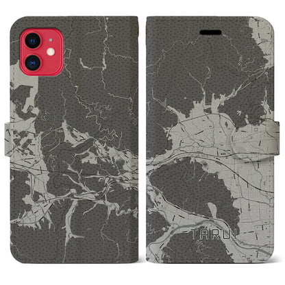 【垂井（岐阜県）】地図柄iPhoneケース（手帳タイプ）モノトーン・iPhone 11 用