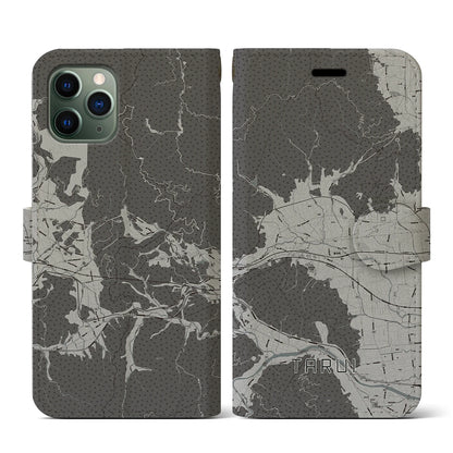 【垂井（岐阜県）】地図柄iPhoneケース（手帳タイプ）モノトーン・iPhone 11 Pro 用