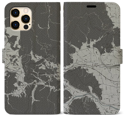 【垂井（岐阜県）】地図柄iPhoneケース（手帳タイプ）モノトーン・iPhone 12 Pro Max 用