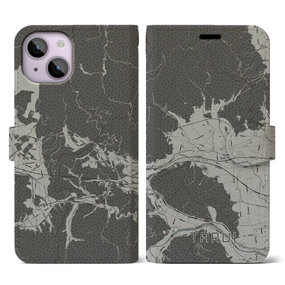 【垂井（岐阜県）】地図柄iPhoneケース（手帳タイプ）モノトーン・iPhone 14 用