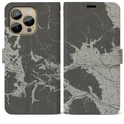 【垂井（岐阜県）】地図柄iPhoneケース（手帳タイプ）モノトーン・iPhone 14 Pro Max 用