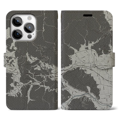 【垂井（岐阜県）】地図柄iPhoneケース（手帳タイプ）モノトーン・iPhone 14 Pro 用