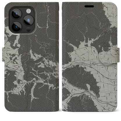 【垂井（岐阜県）】地図柄iPhoneケース（手帳タイプ）モノトーン・iPhone 15 Pro Max 用