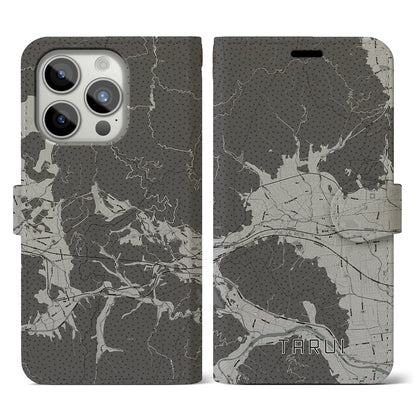 【垂井（岐阜県）】地図柄iPhoneケース（手帳タイプ）モノトーン・iPhone 15 Pro 用