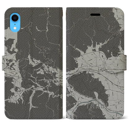 【垂井（岐阜県）】地図柄iPhoneケース（手帳タイプ）モノトーン・iPhone XR 用