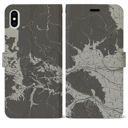 【垂井（岐阜県）】地図柄iPhoneケース（手帳タイプ）モノトーン・iPhone XS Max 用