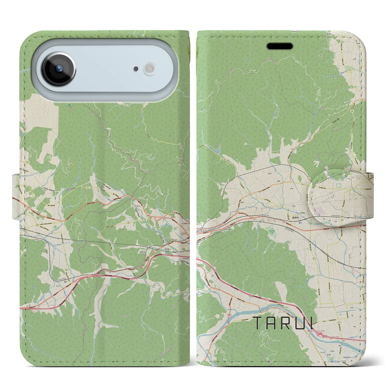 【垂井（岐阜県）】地図柄iPhoneケース（手帳タイプ）