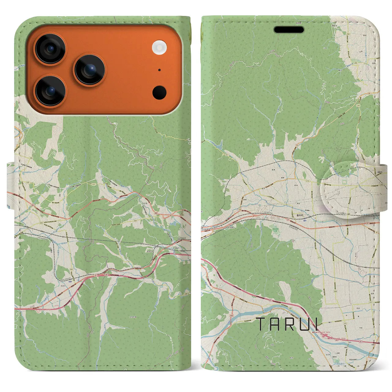 【垂井（岐阜県）】地図柄iPhoneケース（手帳タイプ）