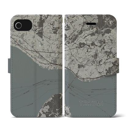 【垂水（兵庫県）】地図柄iPhoneケース（手帳タイプ）モノトーン・iPhone SE（第3 / 第2世代） / 8 / 7 / 6s / 6 用