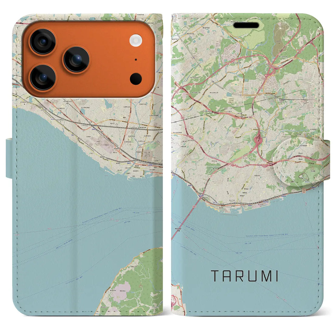 【垂水（兵庫県）】地図柄iPhoneケース（手帳タイプ）ナチュラル・iPhone 17 Pro Max 用