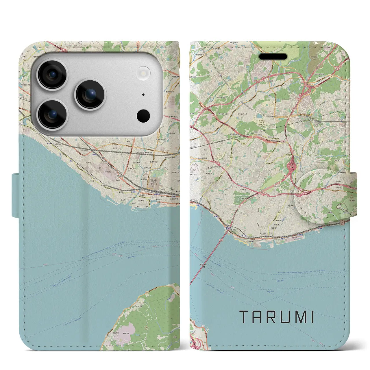 【垂水（兵庫県）】地図柄iPhoneケース（手帳タイプ）