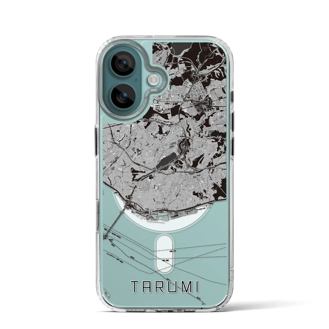 【垂水(兵庫県)】地図柄iPhoneケース(MagSafeタイプ)モノトーン・iPhone 16 Pro 用