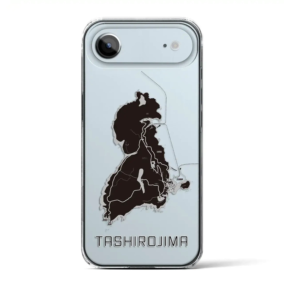 【田代島(宮城県)】地図柄iPhoneケース(クリアタイプ)モノトーン・iPhone 17 Pro Max 用