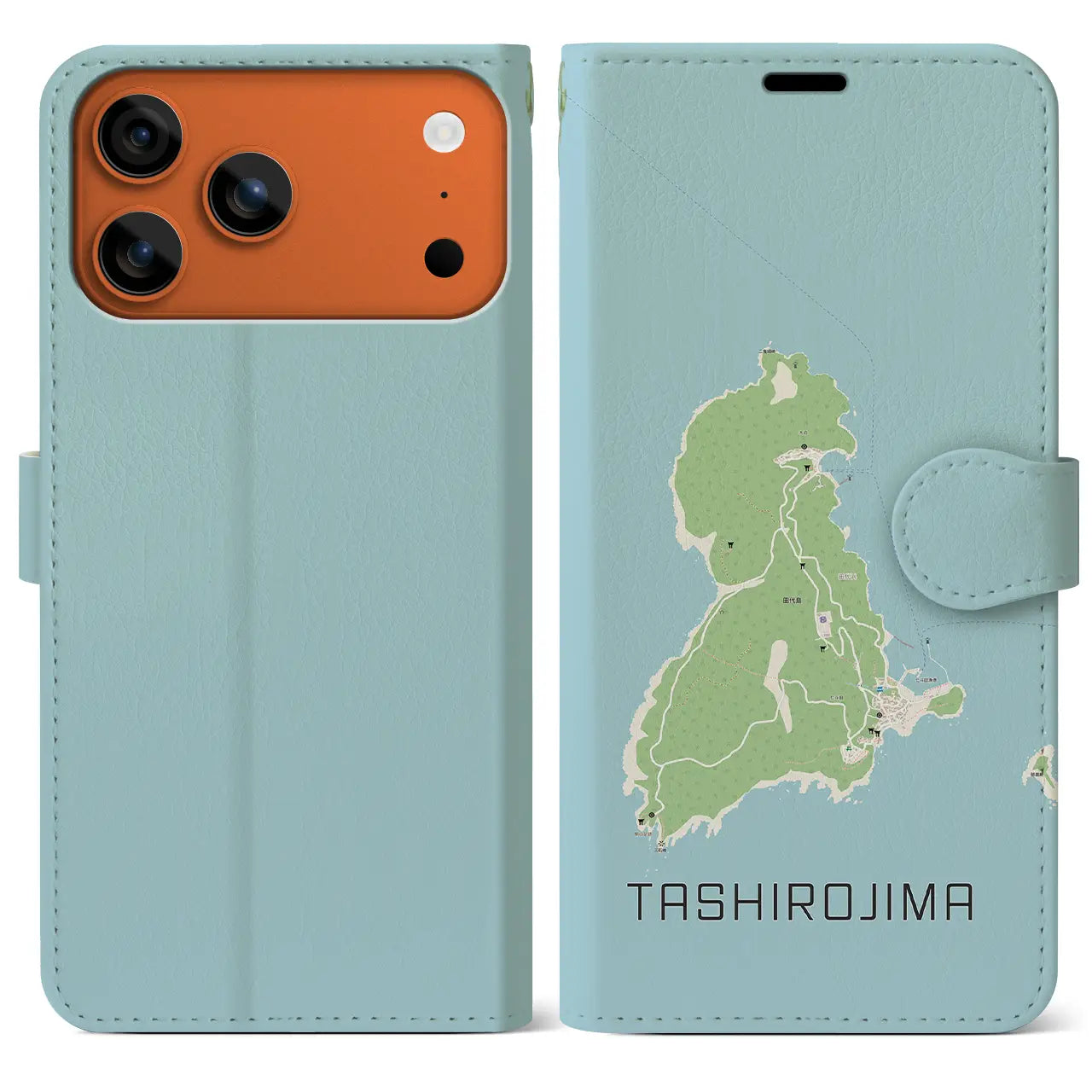 【田代島（宮城県）】地図柄iPhoneケース（手帳タイプ）