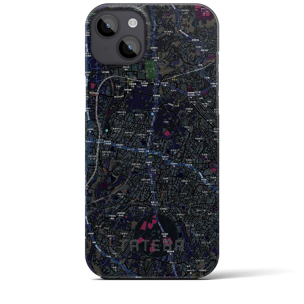 【立場（神奈川県）】地図柄iPhoneケース（バックカバータイプ）