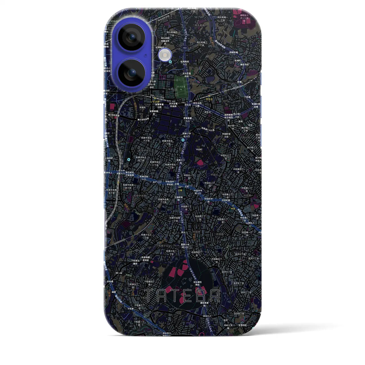 【立場（神奈川県）】地図柄iPhoneケース（バックカバータイプ）