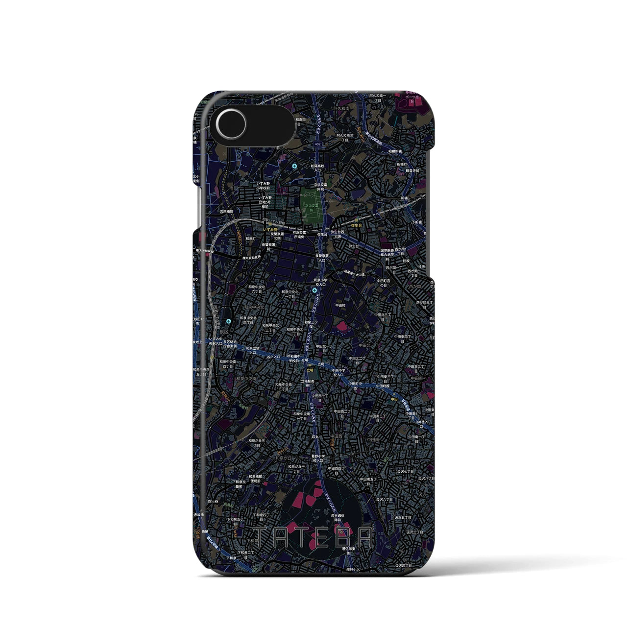 【立場（神奈川県）】地図柄iPhoneケース（バックカバータイプ）
