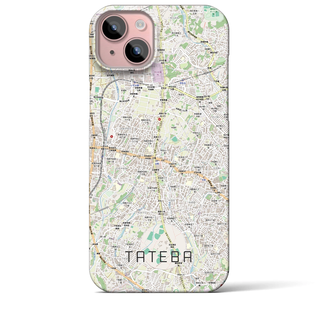 【立場（神奈川県）】地図柄iPhoneケース（バックカバータイプ）