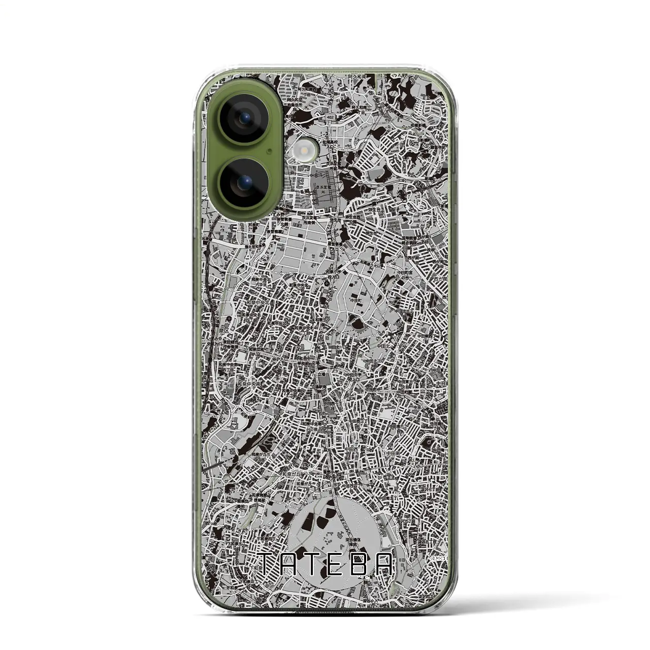 【立場（神奈川県）】地図柄iPhoneケース（クリアタイプ）モノトーン・iPhone 17 Pro Max 用