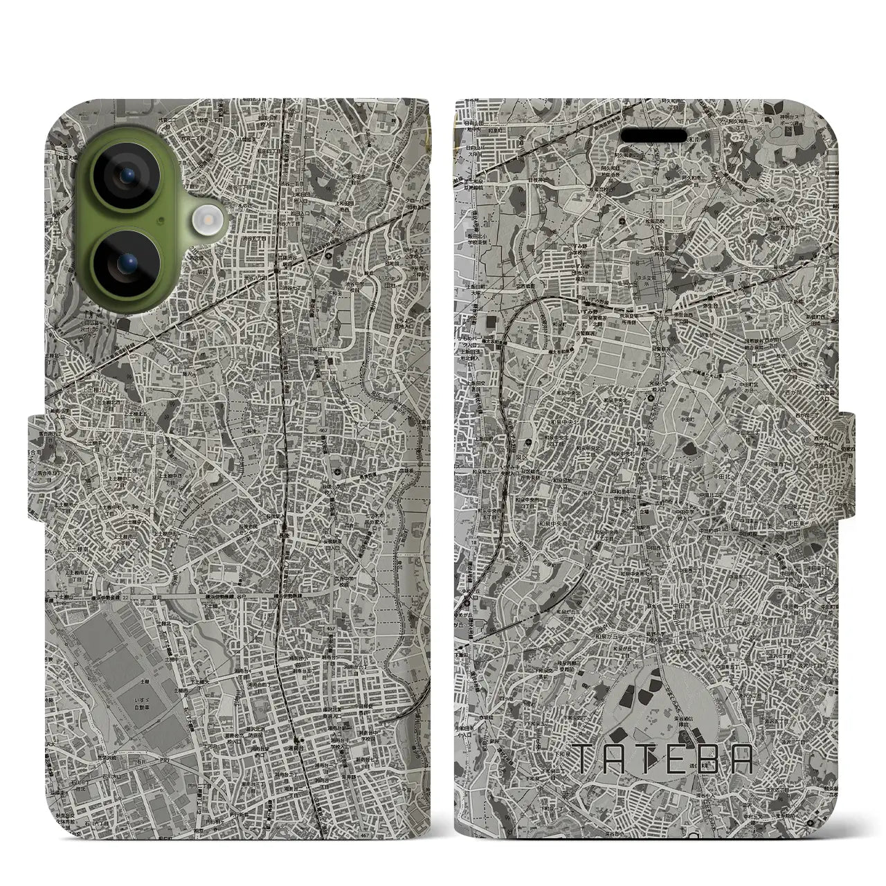 【立場（神奈川県）】地図柄iPhoneケース（手帳タイプ）