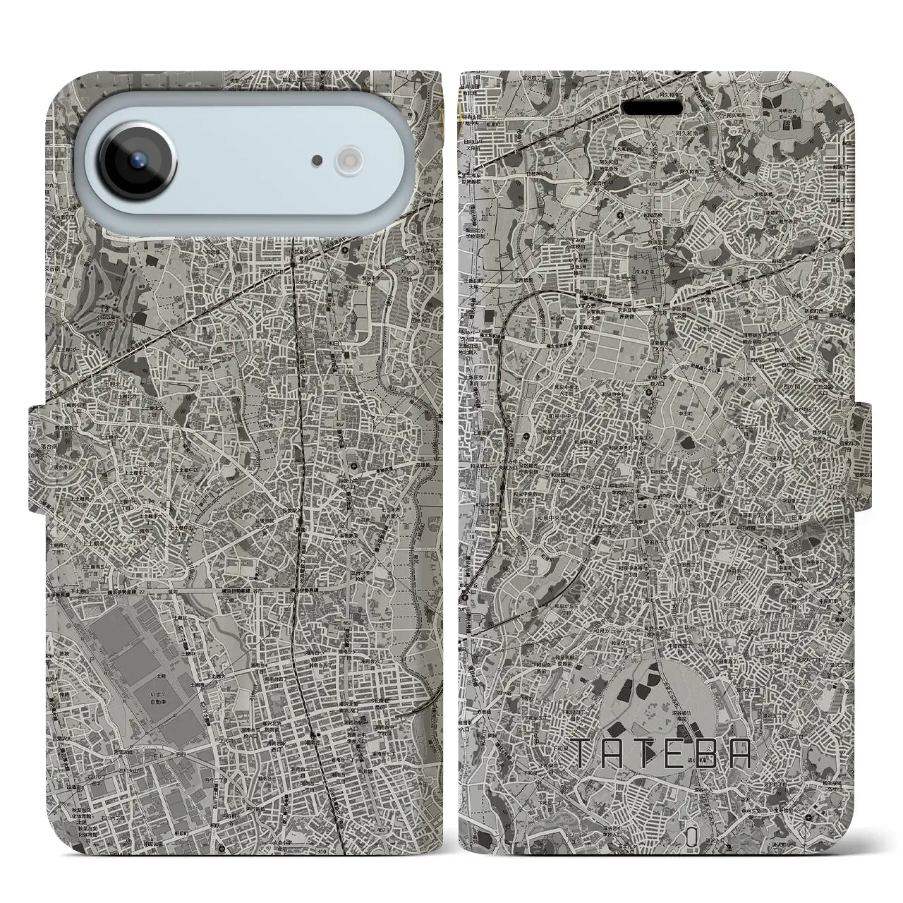 【立場（神奈川県）】地図柄iPhoneケース（手帳タイプ）