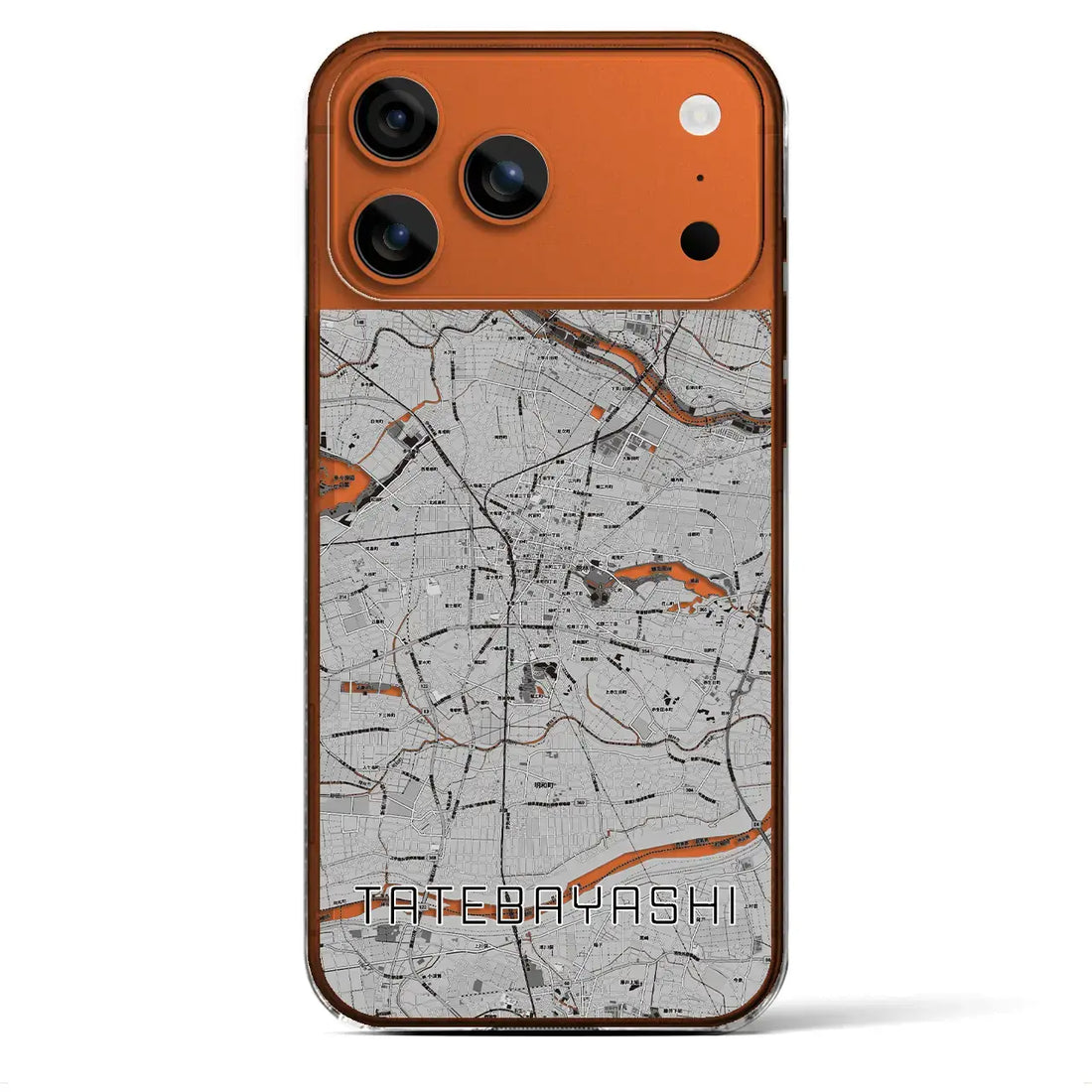 【館林（群馬県）】地図柄iPhoneケース（クリアタイプ）モノトーン・iPhone 17 Pro Max 用