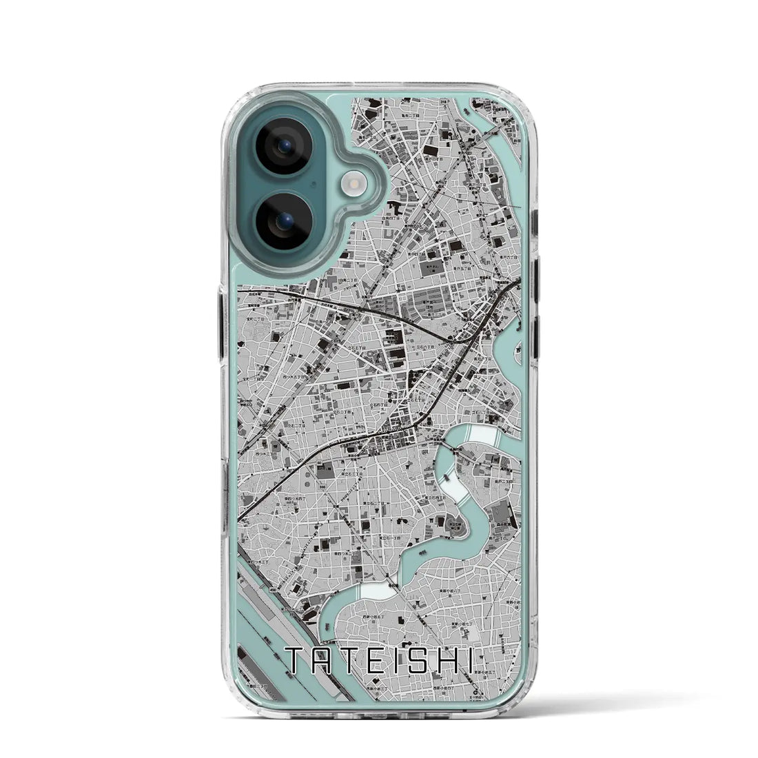 【立石(東京都)】地図柄iPhoneケース(MagSafeタイプ)モノトーン・iPhone 16 Pro 用