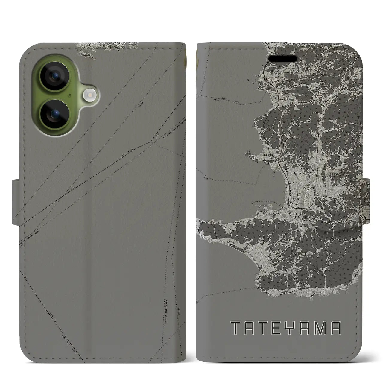 【館山2（千葉県）】地図柄iPhoneケース（手帳タイプ）