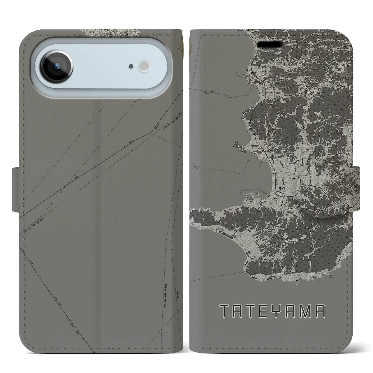 【館山2（千葉県）】地図柄iPhoneケース（手帳タイプ）