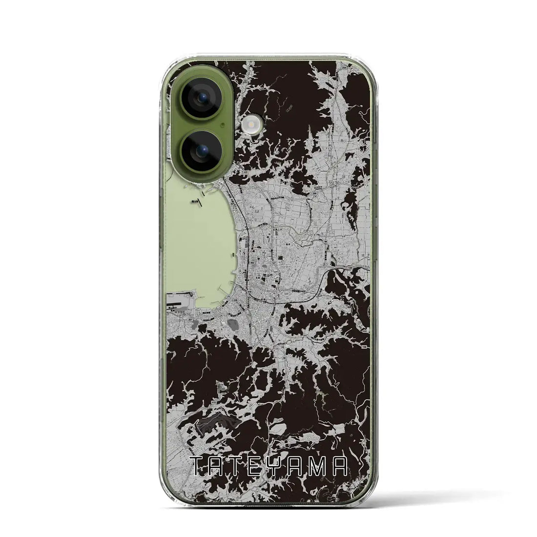 【館山（千葉県）】地図柄iPhoneケース（クリアタイプ）モノトーン・iPhone 17 Pro Max 用