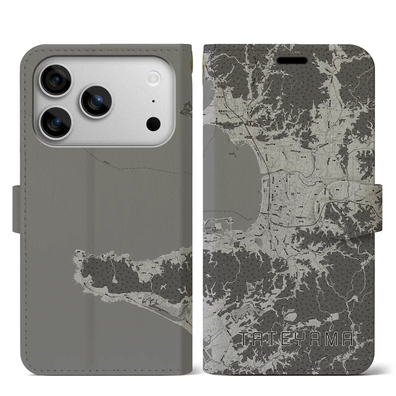 【館山（千葉県）】地図柄iPhoneケース（手帳タイプ）