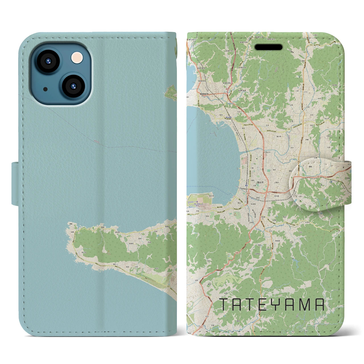 【館山（千葉県）】地図柄iPhoneケース（手帳タイプ）