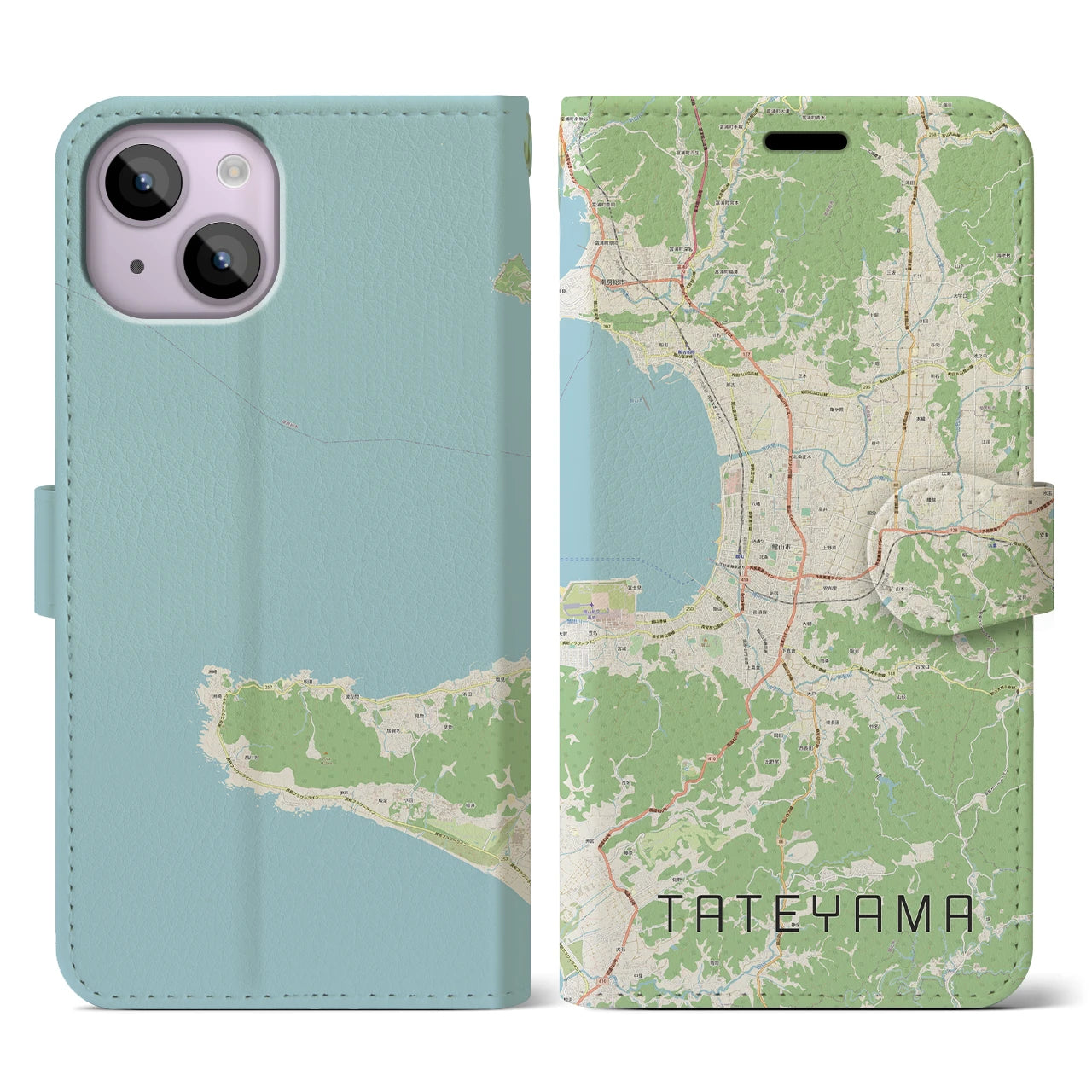 【館山（千葉県）】地図柄iPhoneケース（手帳タイプ）