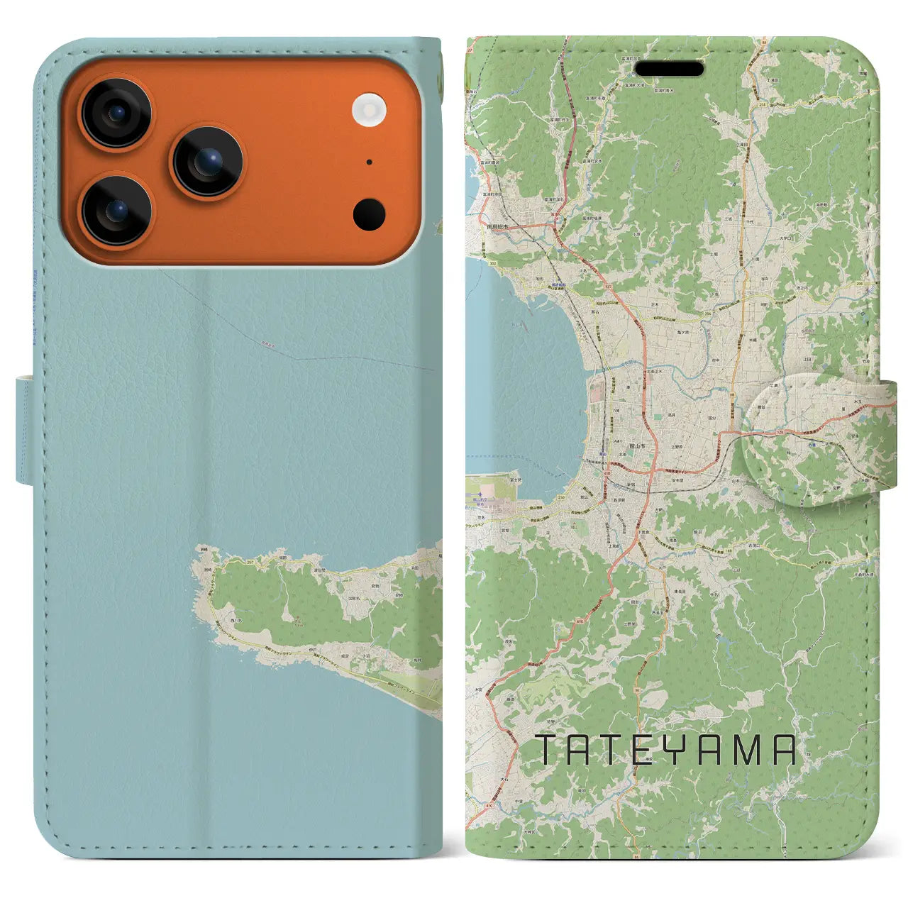 【館山（千葉県）】地図柄iPhoneケース（手帳タイプ）